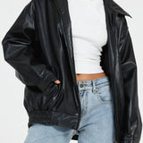 Sophia | Oversized PU-Lederjacke Damen – Modischer Look, Hochwertiges Kunstleder