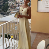 Mathilda - Satin Maxikleid