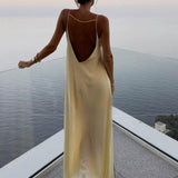 Mathilda - Satin Maxikleid