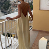 Mathilda - Satin Maxikleid