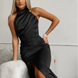 Ylva - Satin Neckholder Kleid