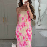 Theresia - Bandeau Maxikleid mit Blumenmuster