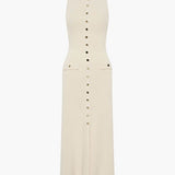 Rosamund - Ärmelloses Maxikleid mit Knöpfen