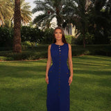 Rosamund - Ärmelloses Maxikleid mit Knöpfen