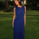 Rosamund - Ärmelloses Maxikleid mit Knöpfen